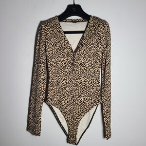 Forever 21 Animal Print Bodysuit NWOT Size S